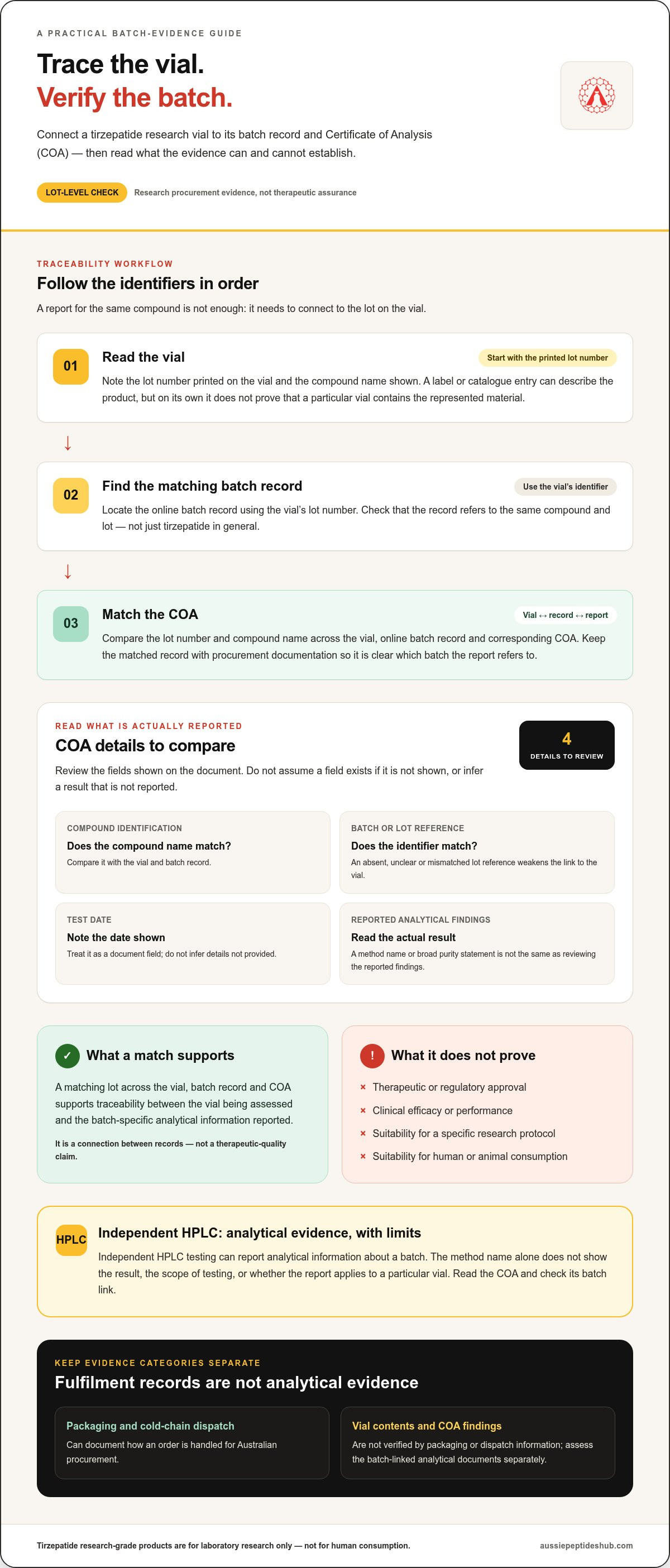 Tirzepatide Laboratory Research Vial: A Buyer’s Guide infographic